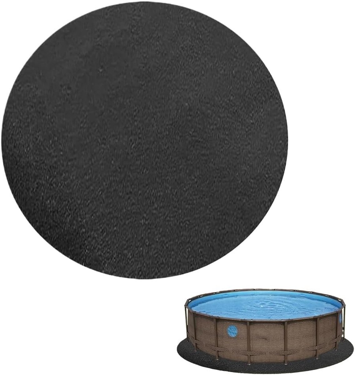 Ronde Opvouwbare Beschermmat voor Zwembaden van 370 cm - Waterabsorberende Viltmat voor Frame- en Opzetzwembaden, Ideaal voor Buitengebruik