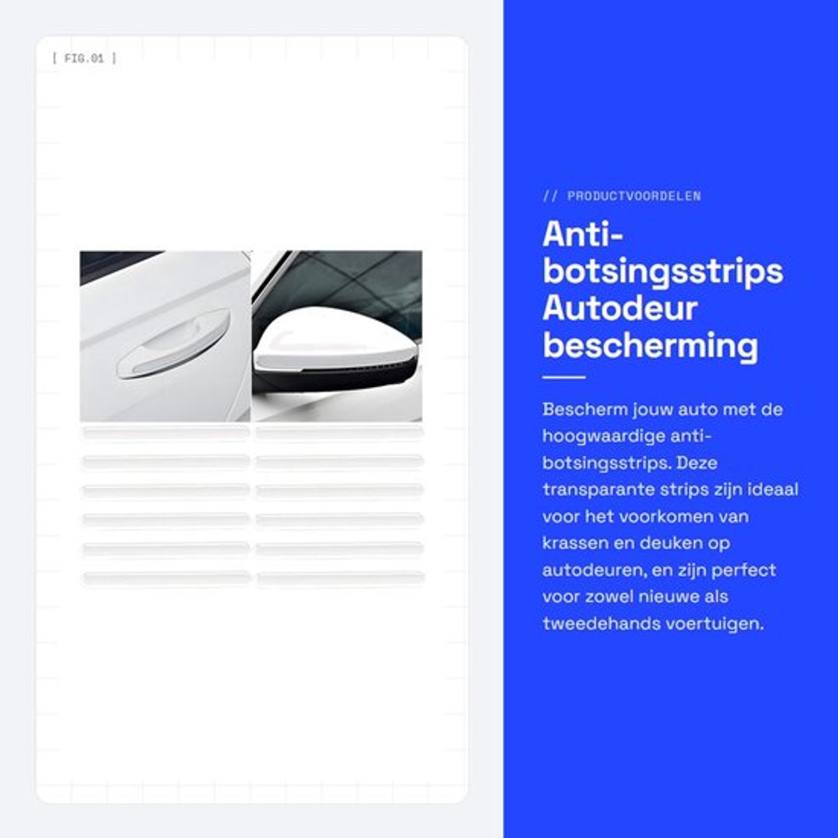 Anti-botsingsstrip 12 Stuks - Krasbestendig - Waterdicht - Transparant - Auto-accessoires - Hoogwaardig PU-materiaal - Deurbescherming
