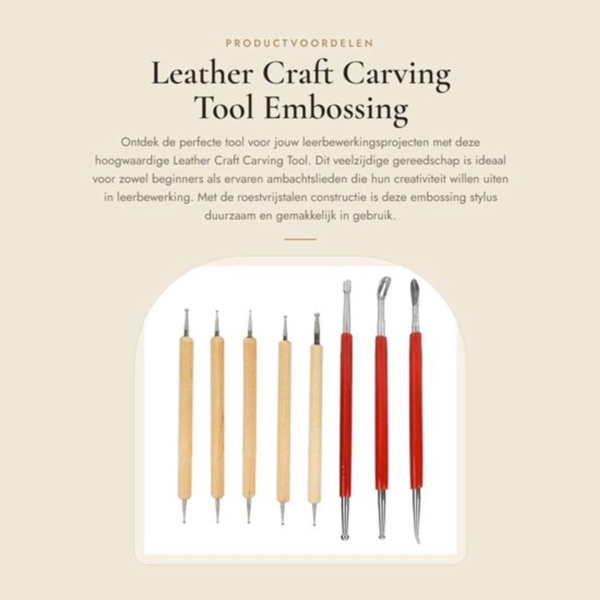 Modellerenlepel - Leerbewerking Tool - Embossing Lepel - Carving Stylus - Knutselgereedschap - Hoge kwaliteit - Leerbewerkingstool