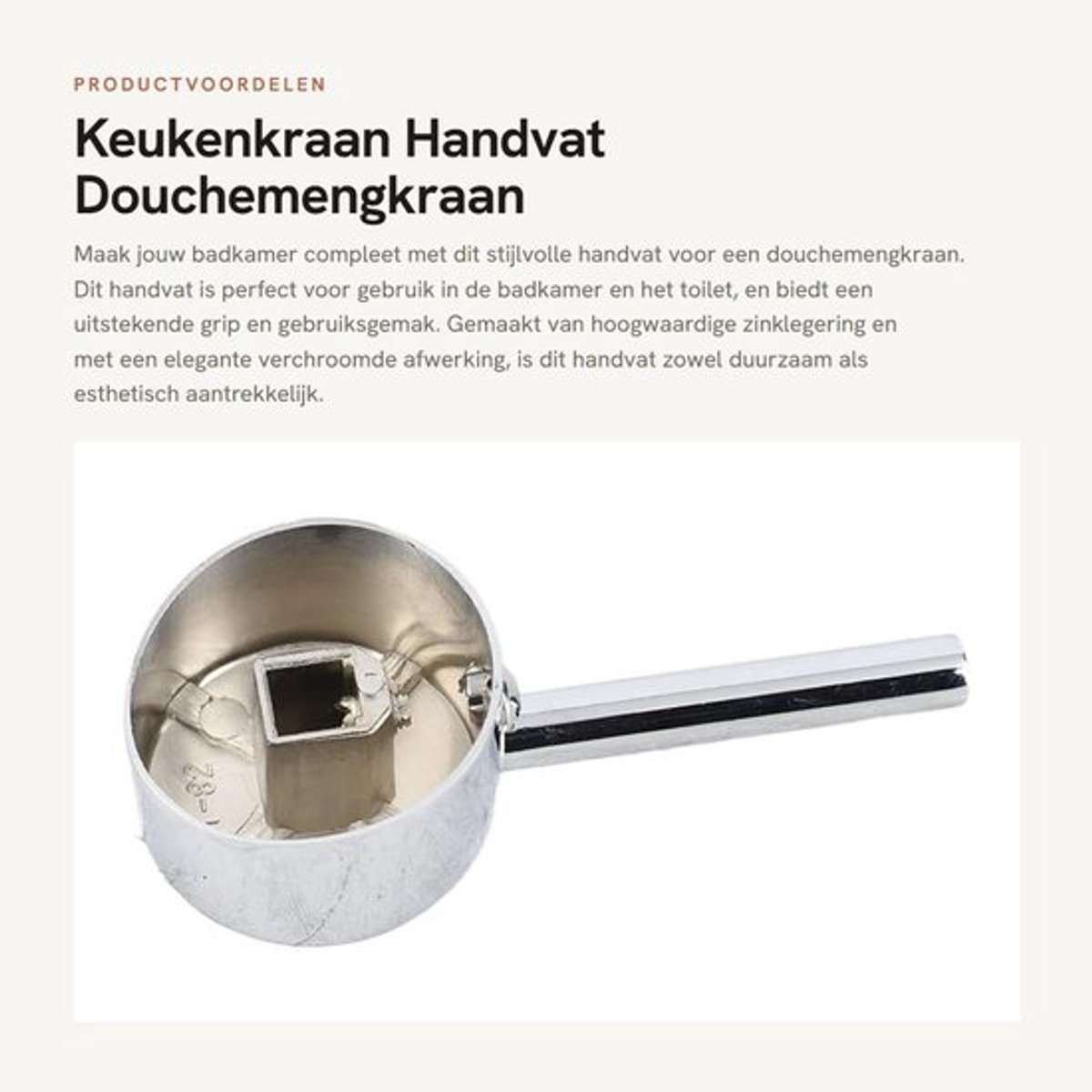 Keukenkraan Handgreep - Verchroomd - Zinklegering - 45mm Klepkern - Badkamerkraan - Duurza