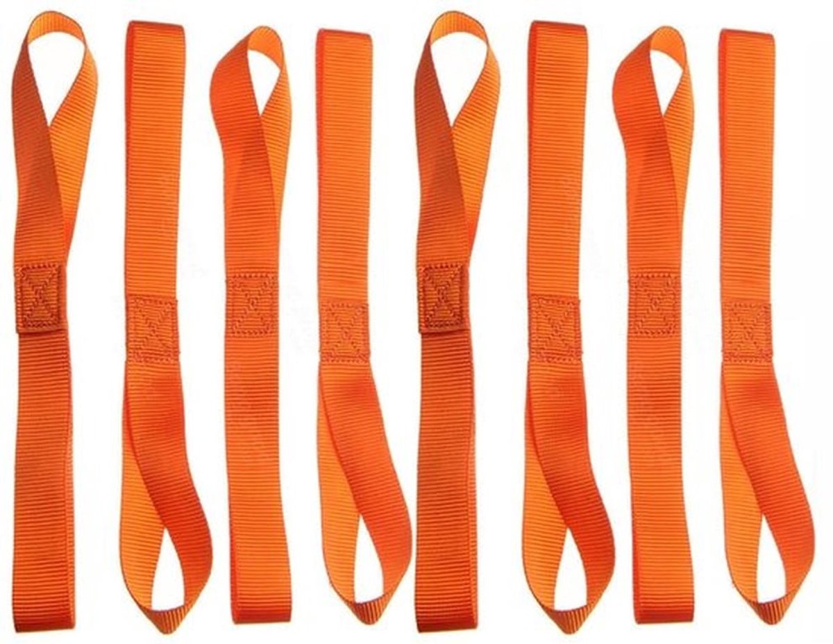 Spanbanden 8 Stuks - Zachte Sjorbanden - Nylon - Universeel - Motorfiets Aanhanger - Bevestiging Ladingen