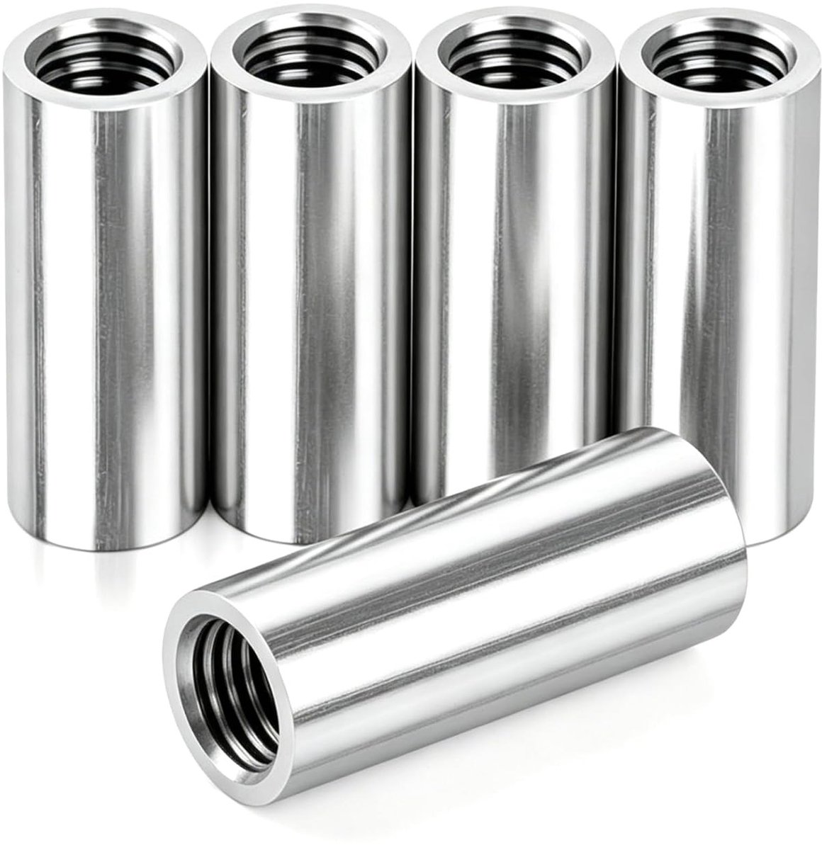 Lange schroefdraadmoeren M6 x 30 mm van roestvrij staal 304, ideaal voor meubels en machinebouw, set van 5 stuks