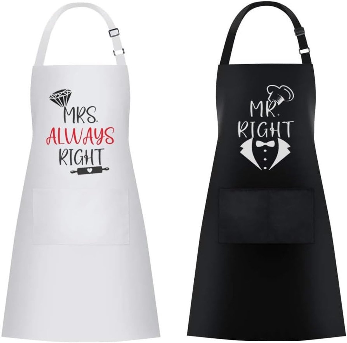 Keukenschort voor koppels, ideaal huwelijkscadeau, verlovingsgeschenk en jubileumcadeau, perfect voor samen koken en leuke momenten