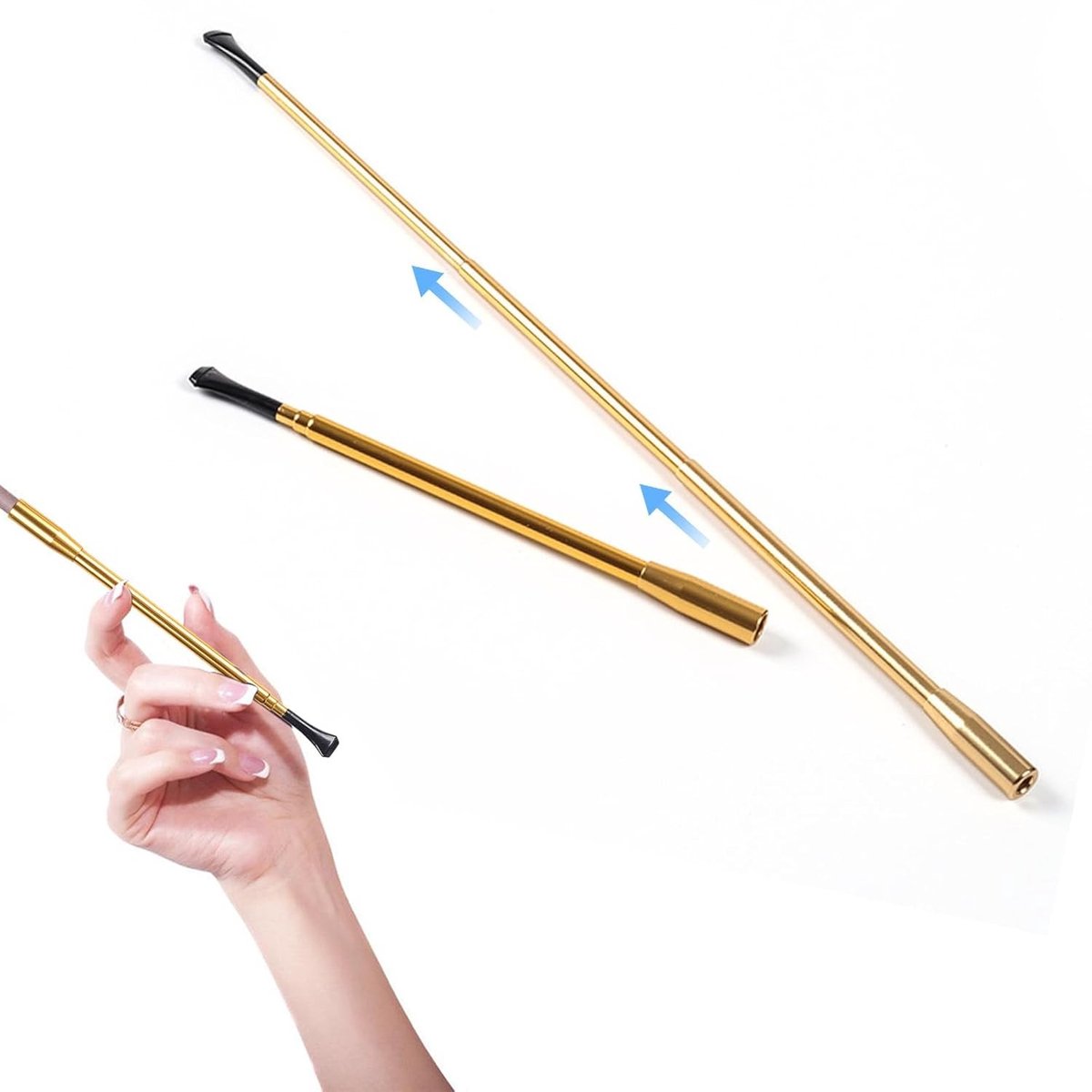 Langwerpige Rookaccessoire voor Cosplay, Feest en Carnaval - Uitbreidbare Sigarettenhouder voor Vrouwen in Goud, Perfect voor Kostuums en Decoratie