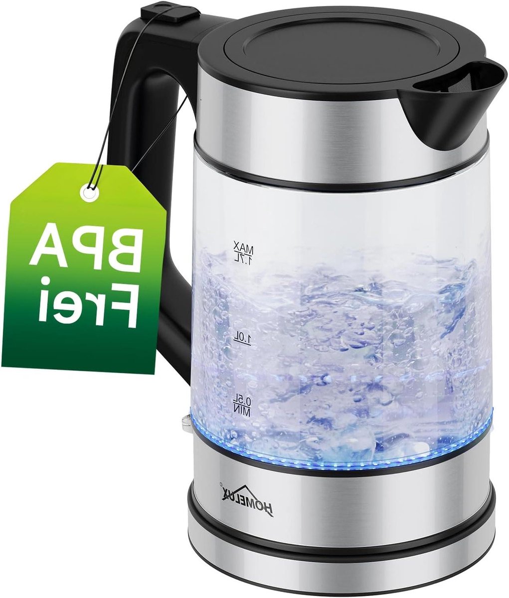 Glazen Waterkoker - Thee Maker - Snel Water Koken - Temperatuur Instelling - 17 Liter - Zilver