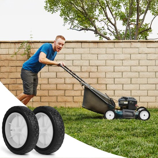 SnelShoppen - 2 stuks Ø 175 mm Rubber Wielen Grasmaaierwiel, 7 Inch Aandrijfwiel, Reservewiel voor Bolderkar, Gazonttractor, Draagvermogen 70 kg, Asga — afbeelding 5