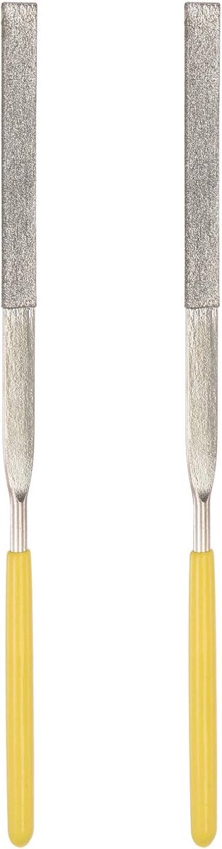 SnelShoppen - 2 Stuks Diamant Vijl Set 3mm x 140mm Platte Handgereedschappen voor Precisiewerk, Houtbewerking, Modelbouw en Meer