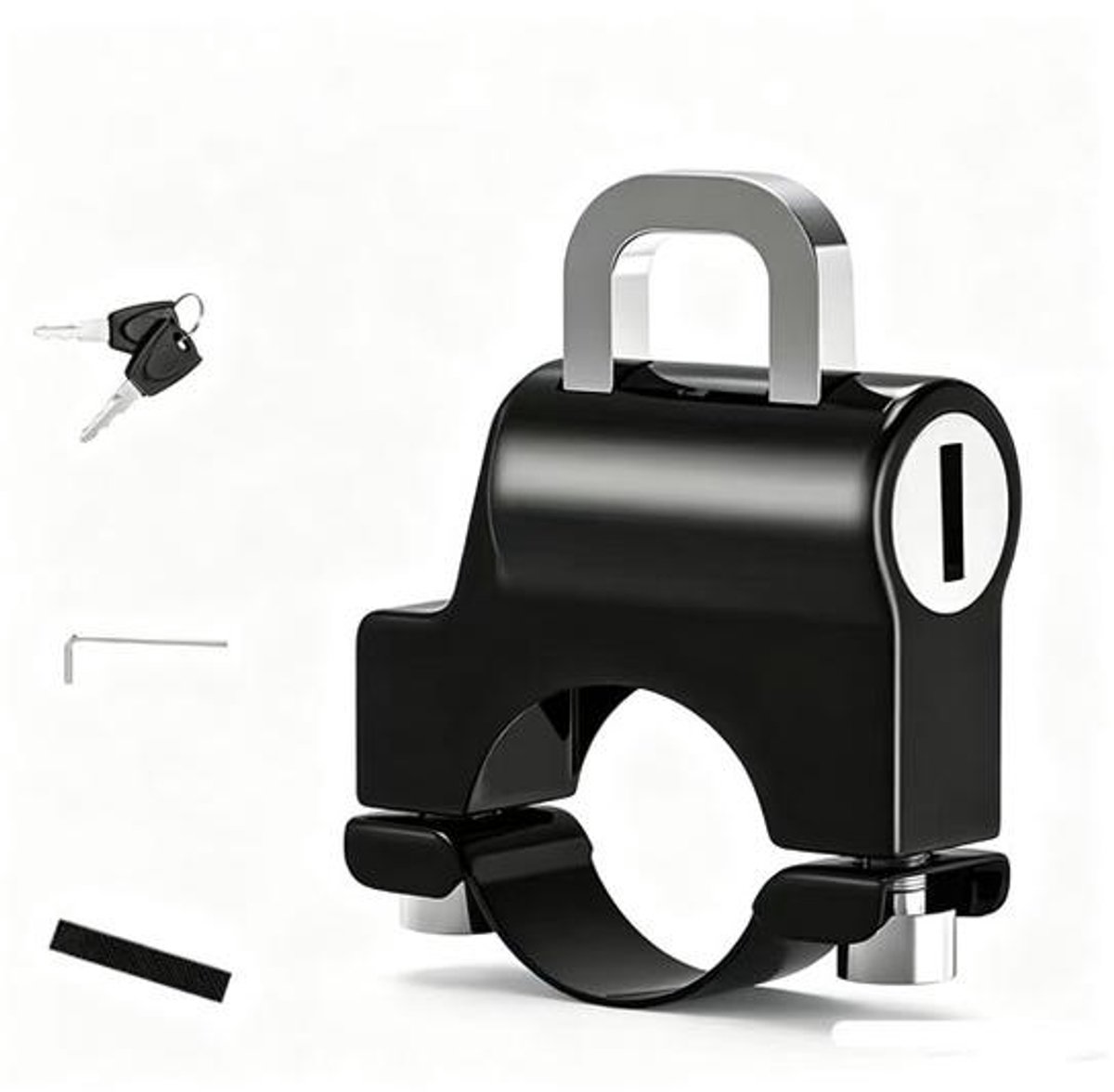 KZQ fietskabelslot – Motorhelmslot – Compact en lichtgewicht – Geschikt voor racefietsen, mountainbikes en stadsfietsen – Inclusief 2 sleutels + installatiegereedschap + antislipstrip – Zwart