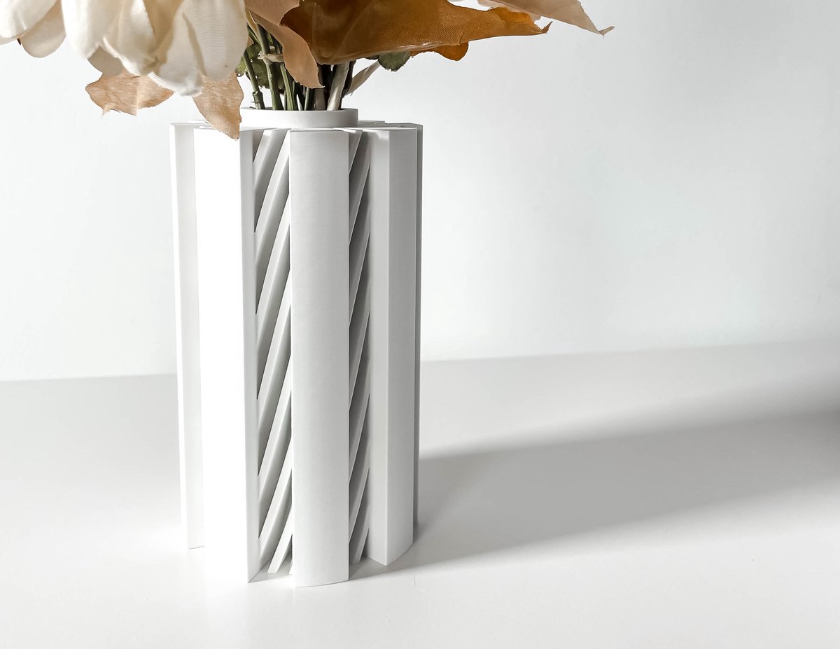 Skushy Vaas Landis - Geschikt voor Bouwbloemen - Japandi Designvaas voor Droogbloemen en Kunstbloemen - Sculpturale Decoratieve Vaas - Moderne Woondecoratie