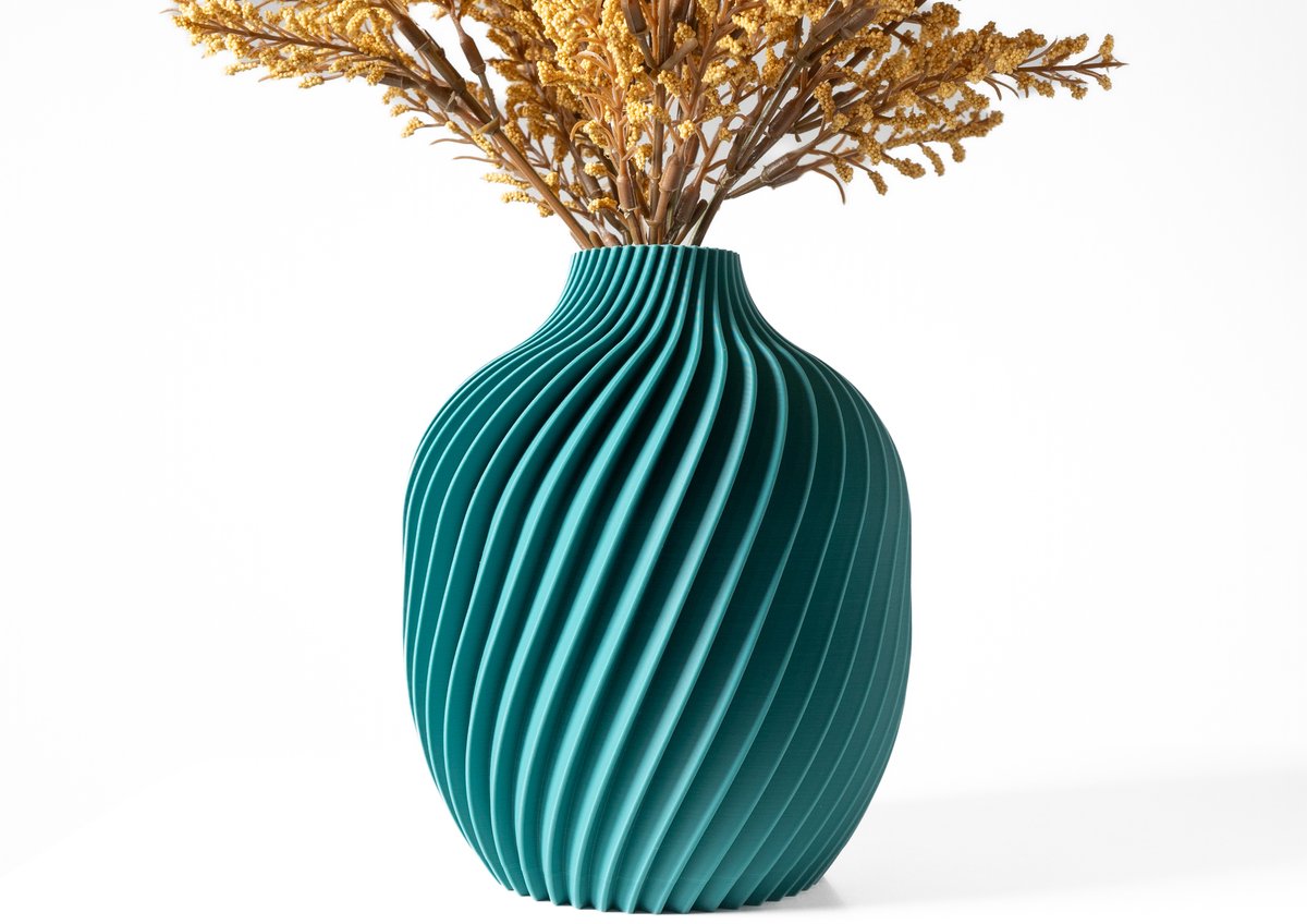 Skushy Vaas Kivan - Geschikt voor Bouwbloemen - Japandi Designvaas voor Droogbloemen en Kunstbloemen - Sculpturale Decoratieve Vaas - Moderne Woondecoratie
