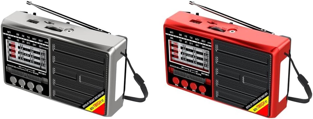 Draagbare Radio - Kortegolf Ontvanger - Nieuws Luisteren - Multi-Band Ontvangst - 13 x 9 x 5 cm - Zwart