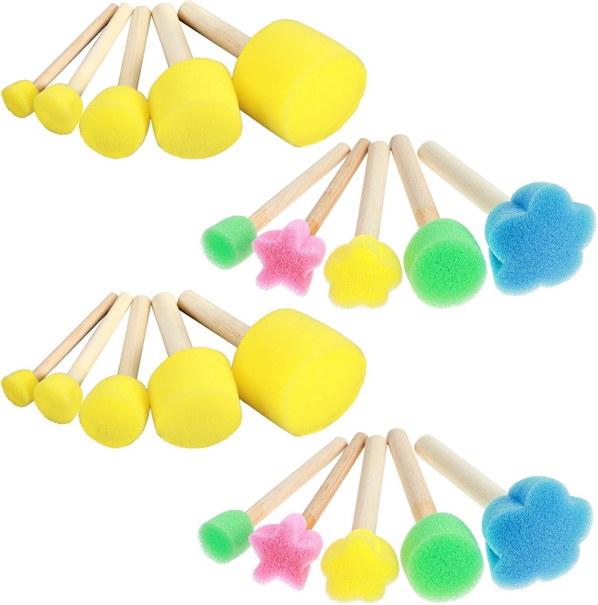 Set van 20 Kindersponzen voor Schilderen, DIY Creaties, Knutselen en Keramiek - Ideaal voor Creatieve Projecten