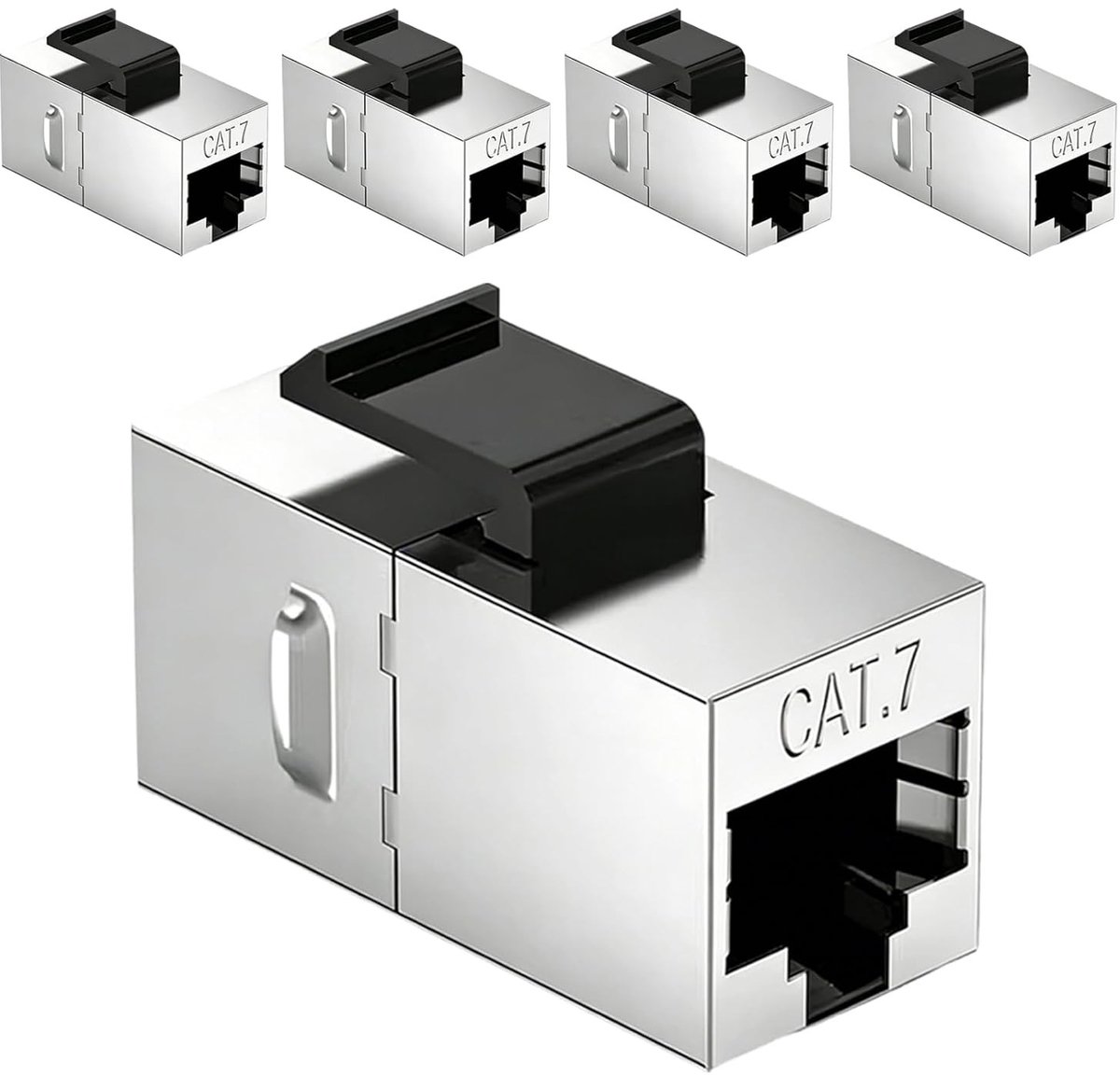 Keystone Module RJ45 Coupler Cat 7, 1.5cm Slim voor Patch Panel, 10 Gbit/s, Volledig Afgeschermd, Toolless, Compatibel met Cat6a, Hoogwaardige Koperverbinding