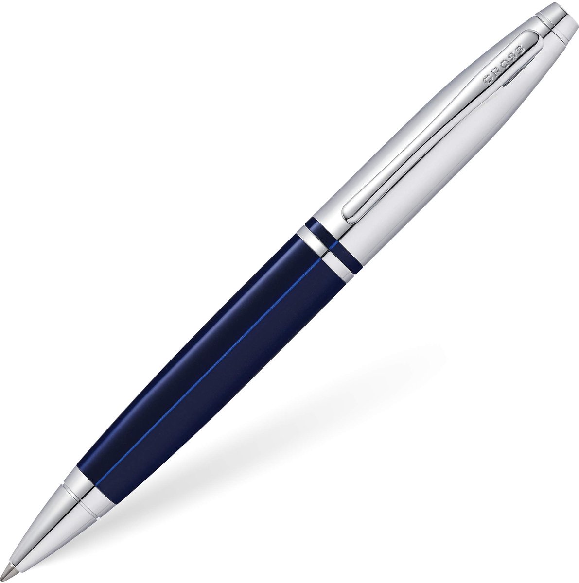 SnelShoppen - Balpen Chroom en Blauwe Lak - Premium Navulbare Medium Balpen in Luxe Geschenkdoos voor Zakelijk of Persoonlijk Gebruik