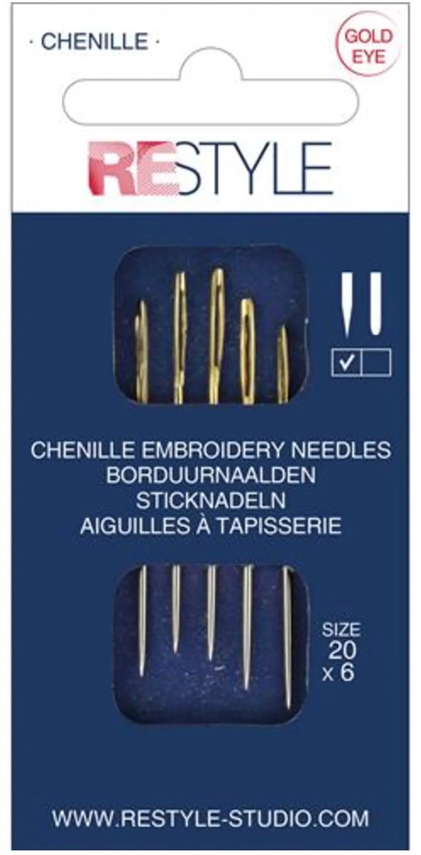 ReStyle 015.10636 Borduurnaalden met scherpe punt 20, 6 stuks