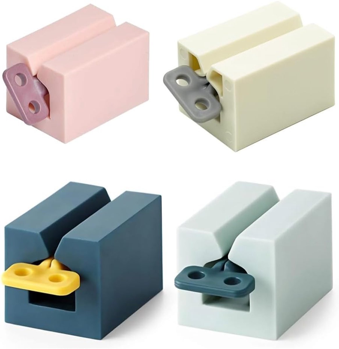 Tandpastapress voor 4 personen met matte handgrepen, kunststof houder voor badkamer en keuken in 4 kleuren