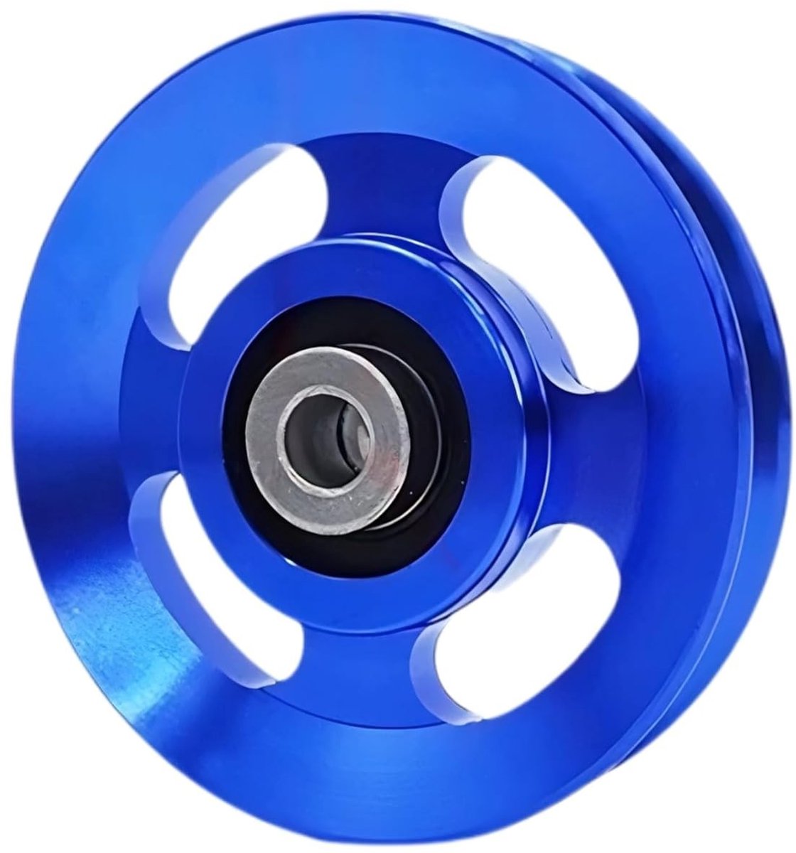 Aluminium Pulley Wheel voor Kabelmachine, Fitness Apparatuur en Garage Deuren - Universele Accessoire (Blauw 88-90mm)