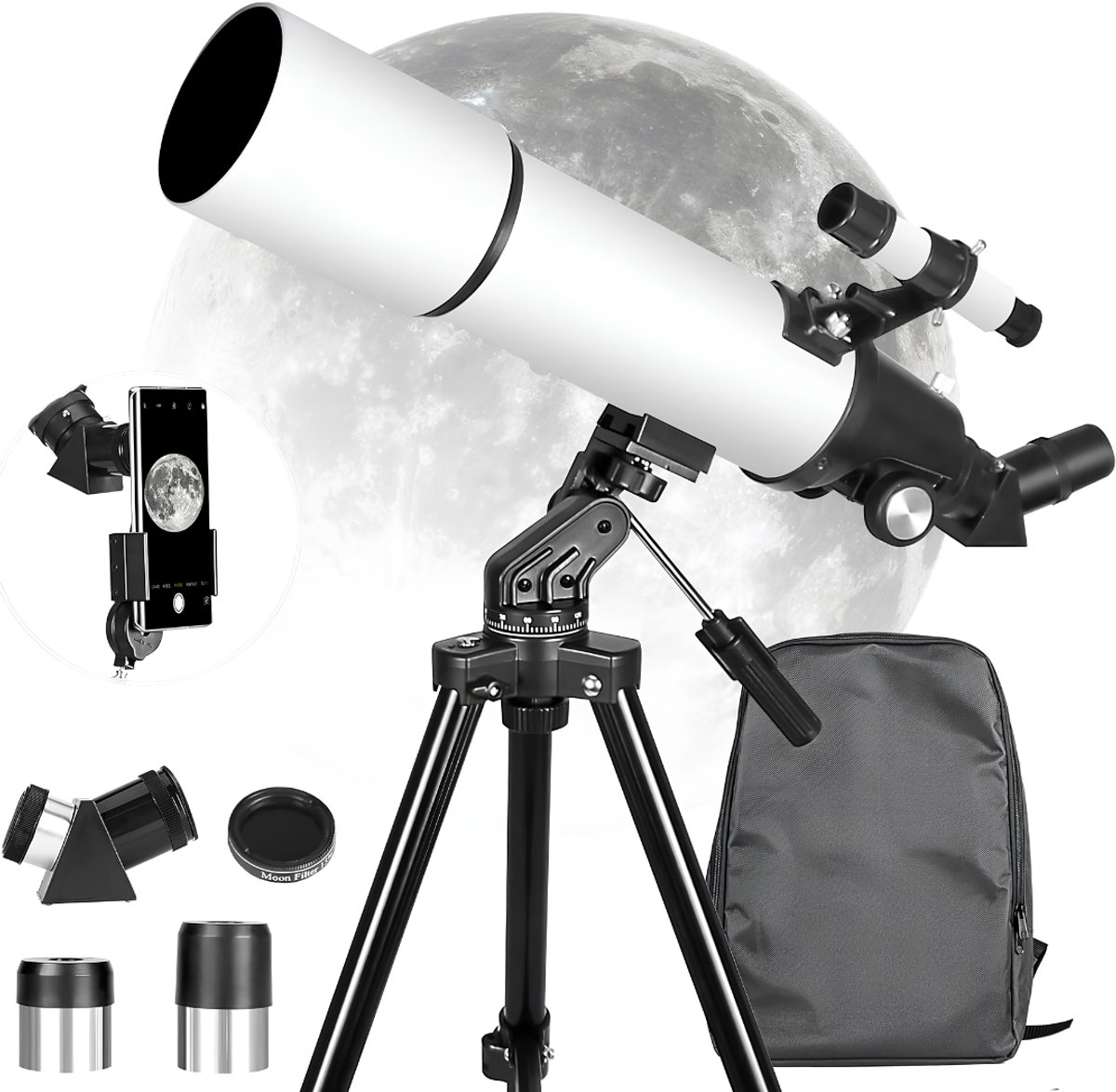 SP® Sterrenkijker - Astronomietelescoop - Refractor Telescoop - Wit - 45cm x 28cm x 12cm