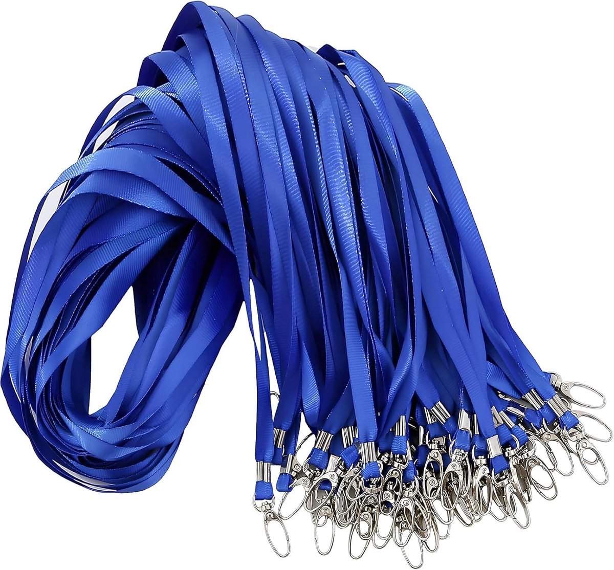 Set van 50 Lanyards met Draaihaak, Ideaal voor Sleutels, ID Kaarten en Fluitjes, Duurzaam en Handig
