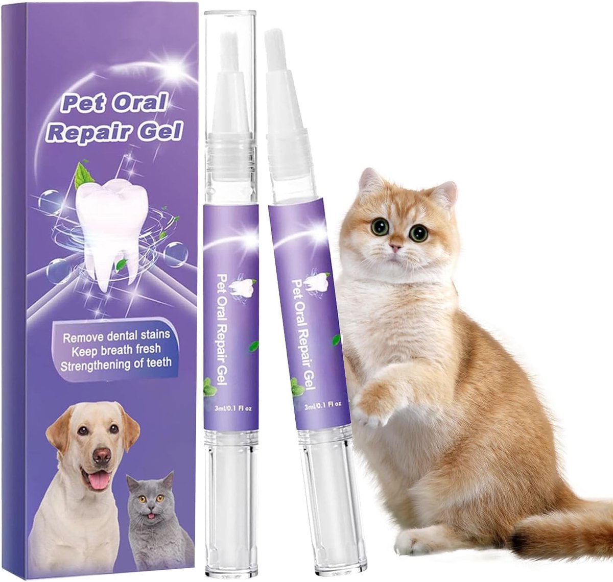 SnelShoppen - Pet Oral Repair Gel voor Honden en Katten - Tandreparatie en Frisse Adem - Verbeterde Mondgezondheid, Tandenwitte Gel, 100ml