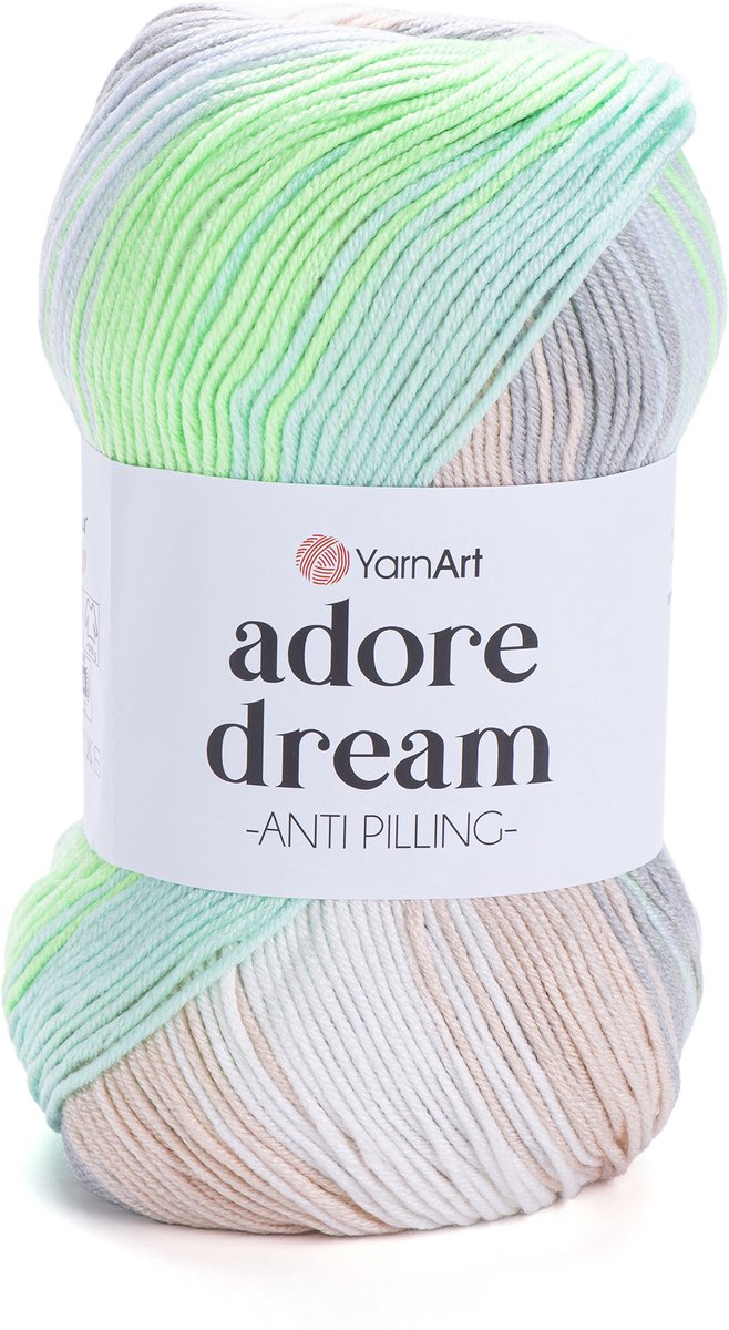 YarnArt Adore Dream – Anti-Pilling Acryl Garen met Kleurverloop – Zacht & Kleurvast – Ideaal voor Kleding en Accessoires - Kleur 1052