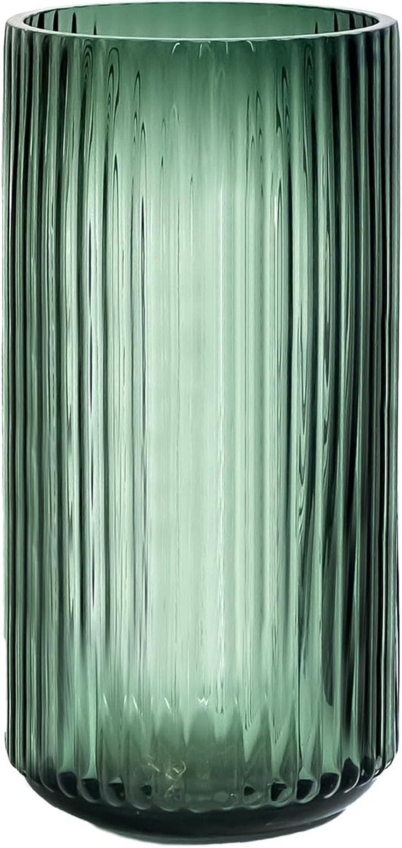 SnelShoppen - Aoderun Bloemenvaas 25 cm Hoog, Moderne Decoratieve Glazen Vaas - Cilinder, Groene Pampasgras met Roze Hyacint Tulp, Perfect voor Huis,