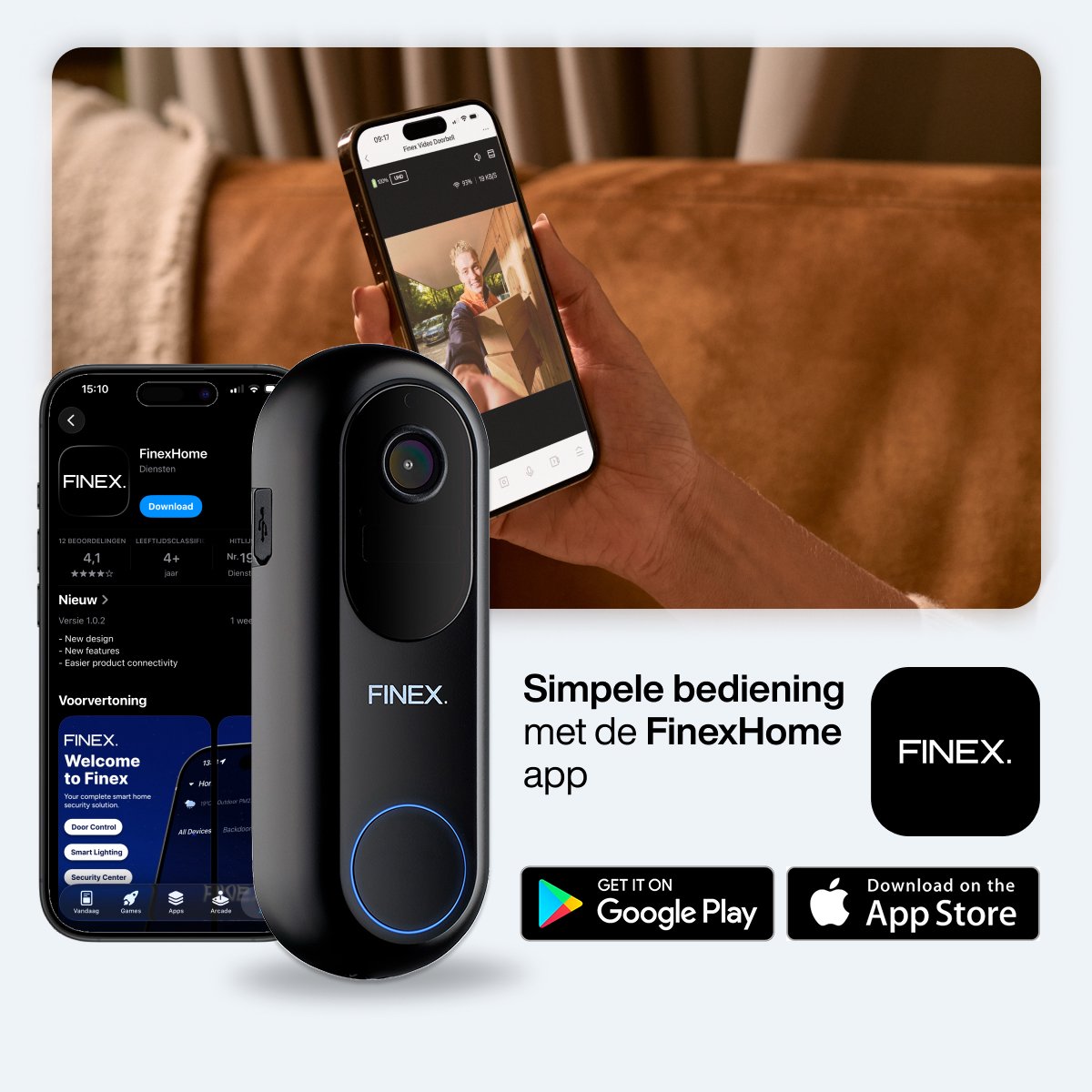 Finex Video Deurbel V2 - Inclusief Binnenbel & SD-kaart 32GB - Geen abonnement - Vast stroom of Batterijen - 2K Ultra HD - WiFi - T-ring geluid - Slimme Draadloze Video Deurbel Met Camera — cadeau in Elektronica - foto 8