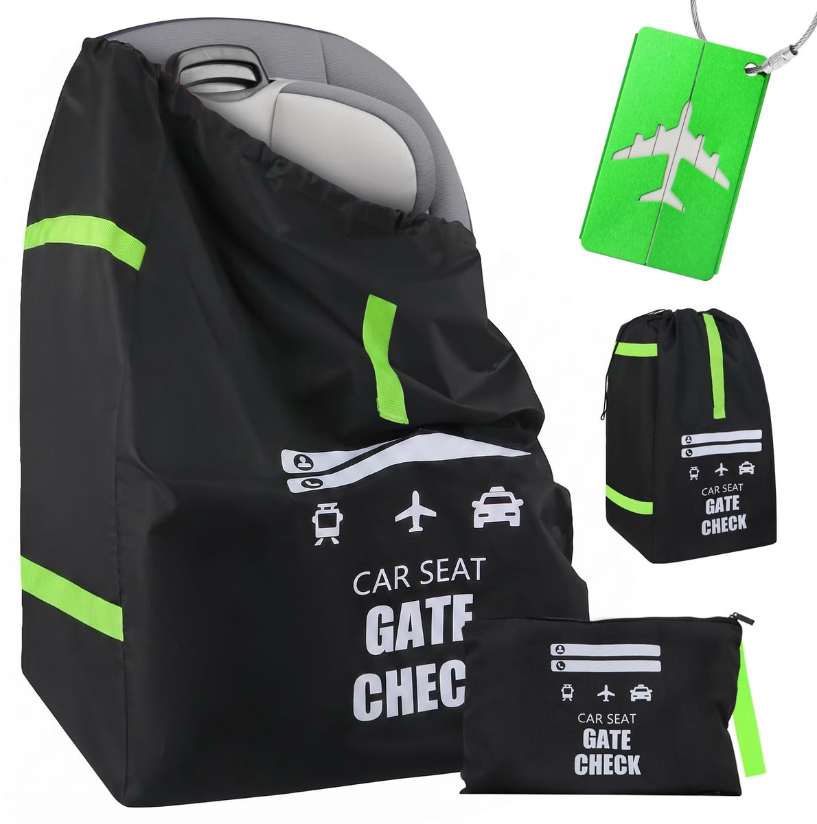 SnelShoppen - Kinderwagen Beschermhoes Vliegtuig - Transporttas voor Kinderwagen, Babyschale, Kinderzitje, Buggy Tas Vliegtuig, Reistas 45x45x86 cm -