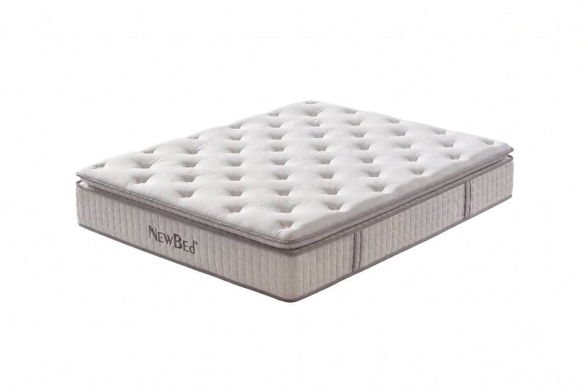 NEWBED Matras 90x200 cm - Ortopedisch Pocketvering Matras met Geïntegreerde Topper - 5 Zones - Traagschuim & Latex - 32 cm