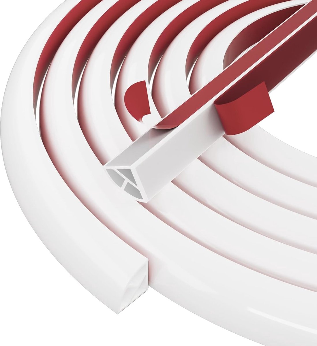 Flexibele Driehoekige Sierstrip - 15mm x 15 mm - Decoratieve Zelfklevende Wandafwerking - Decoratielijst - TPE - Plafondafwerking - Wandstrips - Flexibele Plakplint - Woningdecoratie - Geschikt voor plafonds, muren, vloeren, trap - 5M - Wit