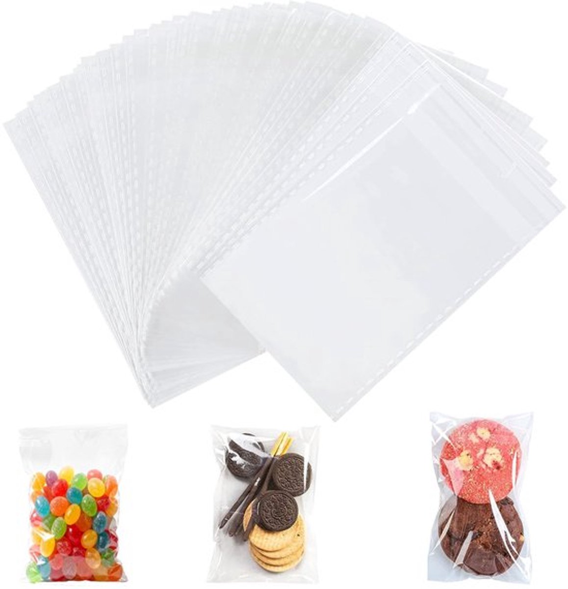 Cellofaanzakjes 300 stuks - Zelfklevend - Transparant - 17 x 30 cm - OPP - Ideaal voor snoep en koekjes - Opbergzakjes