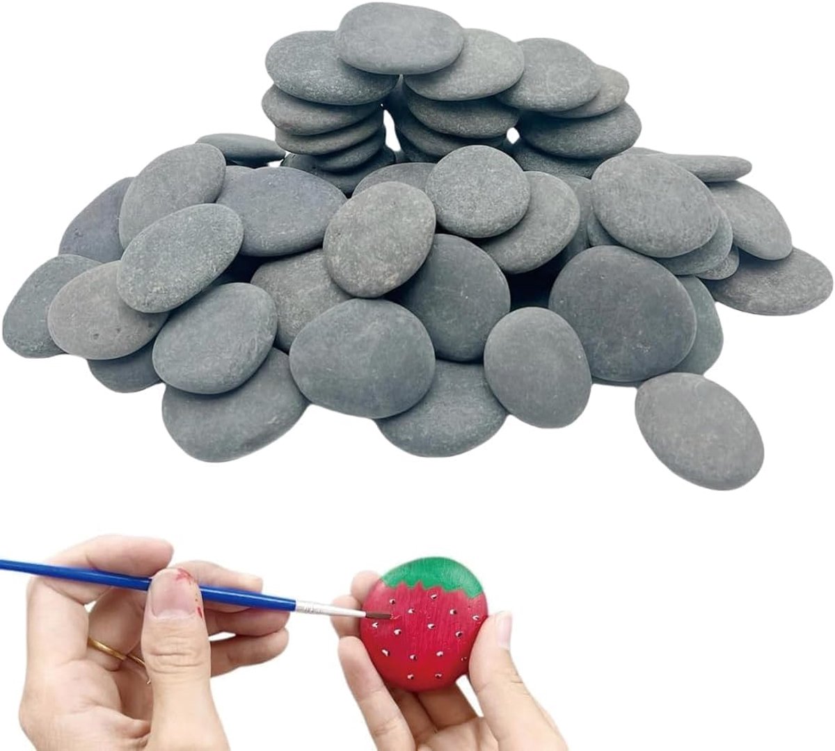 Verfstenen 40 stuks - Natuurlijke gladde kiezels - DIY decoratieve stenen - Perfect voor schilderprojecten - SnelShoppen
