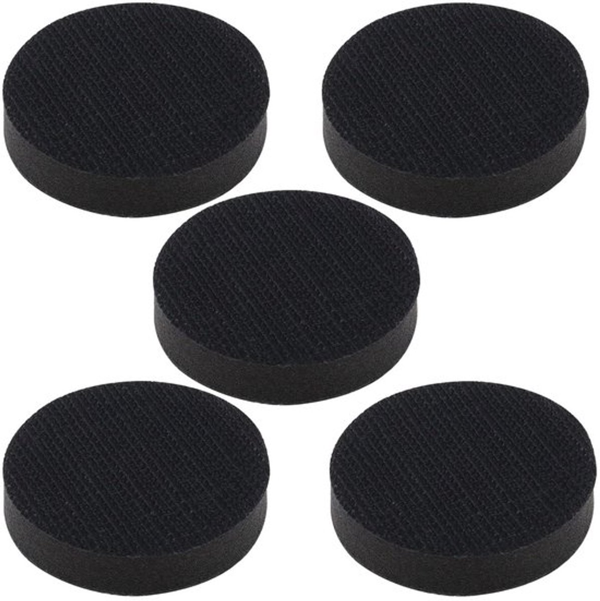 - Zachte Spons Buffer Pad - 50 mm - Ideaal voor Schuurmachines - Geen Gaten - Haak en Lus Sluiting - Set van 5 Stuks - Perfect voor Schuren...