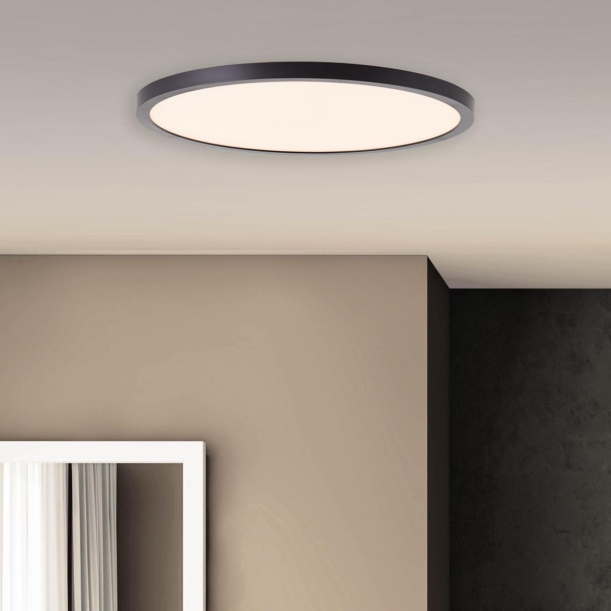 SnelShoppen - Lightbox LED Opbouwpaneel Ø 30 cm - Modern Wand & Plafondpaneel met 3-Fase Dimmer - Geïntegreerde LED 20 W - 2700 lm - 2700 K - Kunststo