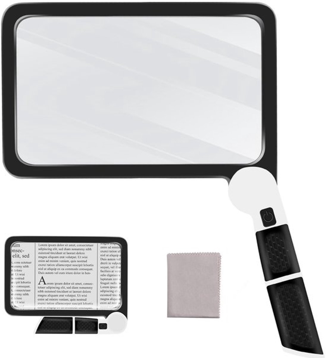 Opvouwbaar leesvergrootglas - Vergroting 5x - Met LED verlichting - Ideaal voor senioren - Geschikt voor lezen van boeken en kranten - Re...