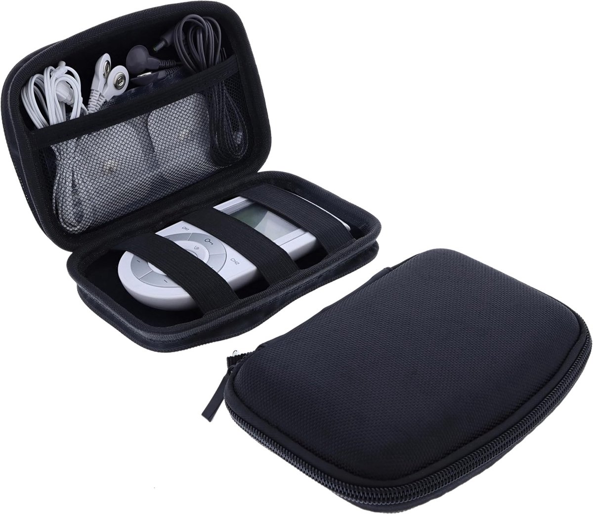 SnelShoppen - Beschermende Hard Travel Pencil Case voor Sanitas SEM 43 EMS/TENS - Zwart - Duurzaam Foam - Waterdicht en Stijlvol - Ideaal voor Thuis e