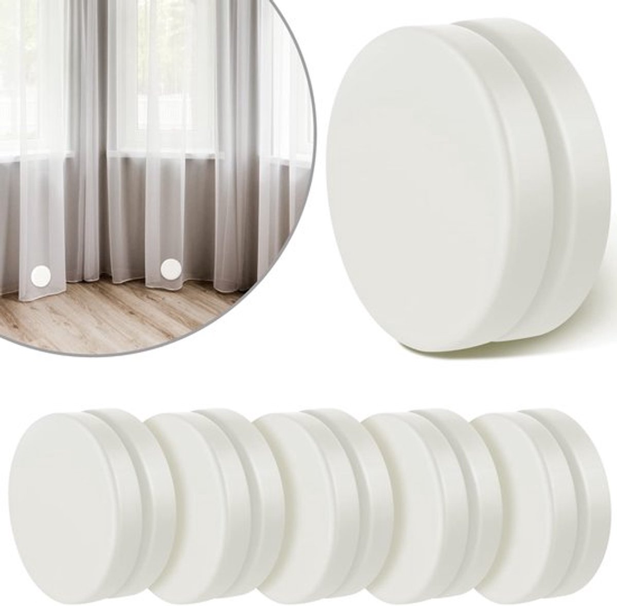 Douchegordijngewichten 0,3 kg - Magnetisch - Waterdicht - Tafelkleedmagneten - Decoratief - Sterk glas en magneet - Gordijngewichten