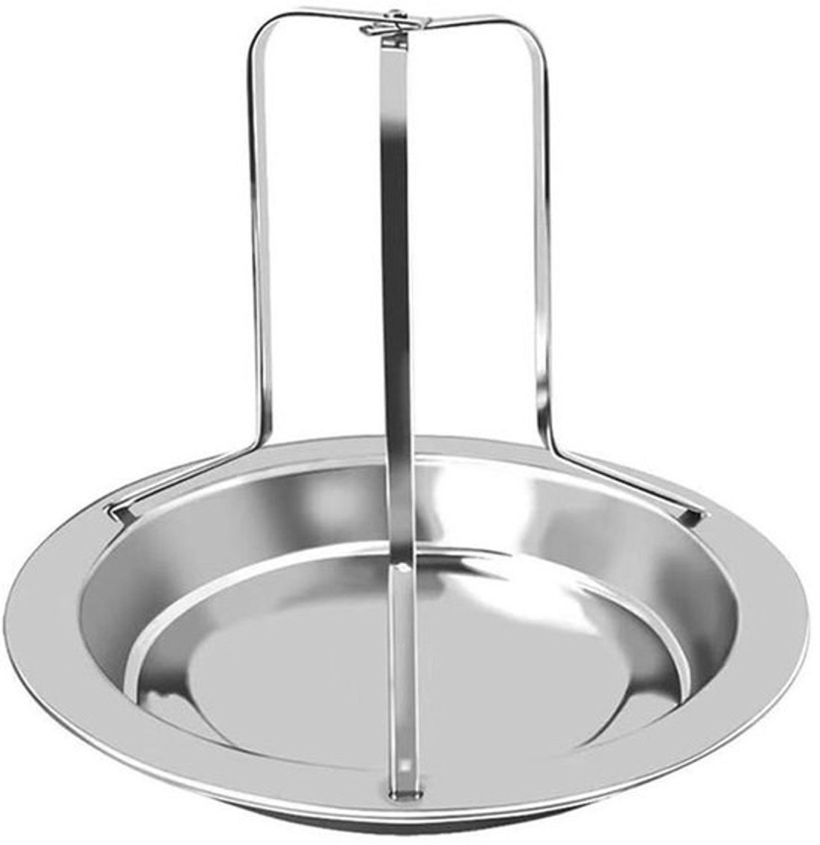 Kippenbraadhouder met opvangbak - Kippenbrader - Kippengrillhouder - Roestvrij staal - Antiaanbaklaag - Inklapbaar ontwerp - Braadrek