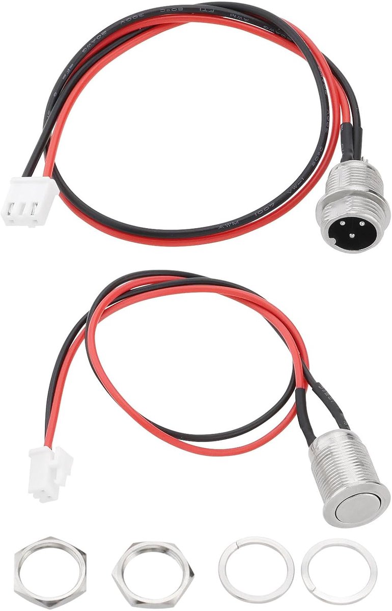 SnelShoppen - 3 Pin 2 Wire Inline Oplaadpoort Connector voor Elektrische Scooter - Plug Socket Accu Oplader met Schakelaar - Hoogwaardige Koperkern vo