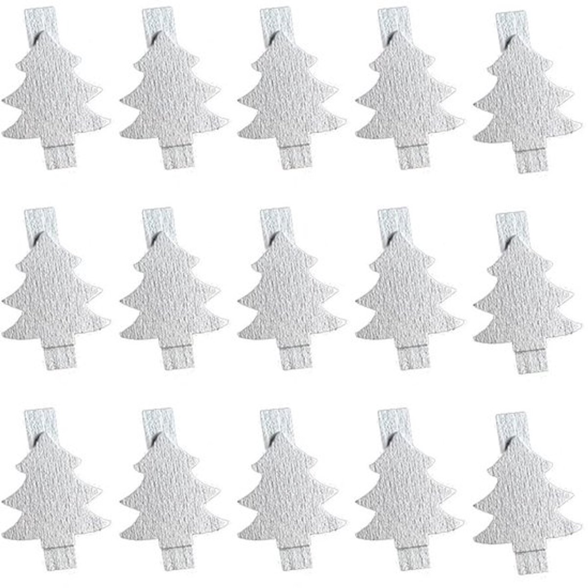 Houten wasknijpers - Decoratieve knijpers - 100 stuks - Voor kerst en feesten - Knutselklemmen - Zilver