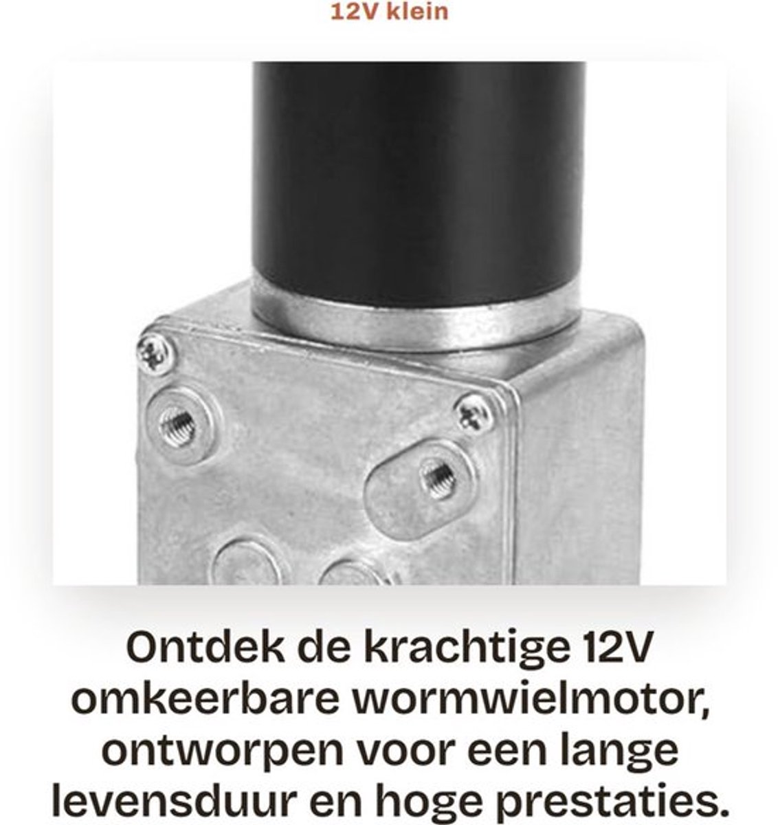 Wormwielmotor 12V - Omkeerbaar - Hoge torsie - Geluidsarm - Slagvast - Kogellagerontwerp - Elektromotor