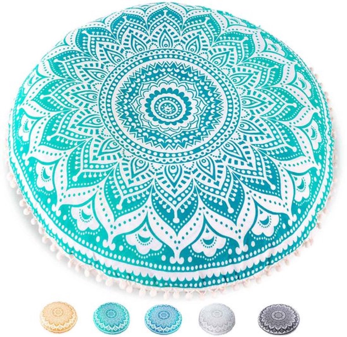 Kussenhoes 75 cm - Ronde Vloerkussen - Kussensloop - Boho Chic - Meditatie Tapijt - Authentieke Artisanale Kwaliteit