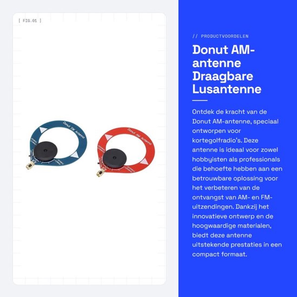 Donut Antenne 2 Stuks - Draagbare Lusantenne - Verbeterde Ontvangst - Geschikt voor FM/SW-Radio's - Duurzaam PCB-Materiaal - Eenvoudige Montage - Radioantenne