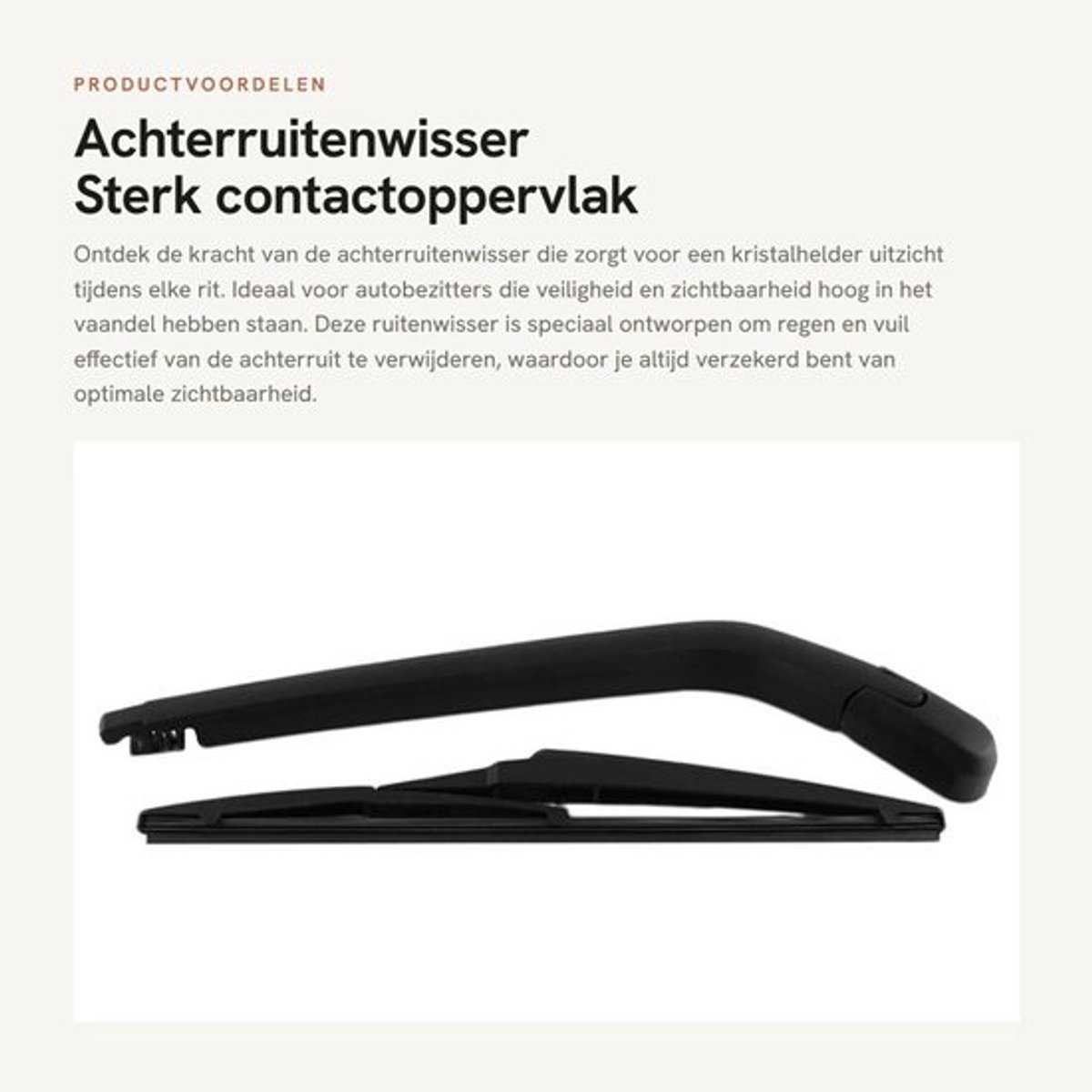 Achterruitenwisser 38 cm - Kunststof - Dieptereiniging - Slijtvast - Eenvoudig te installeren - Hoogwaardig materiaal - Ruitenwisser