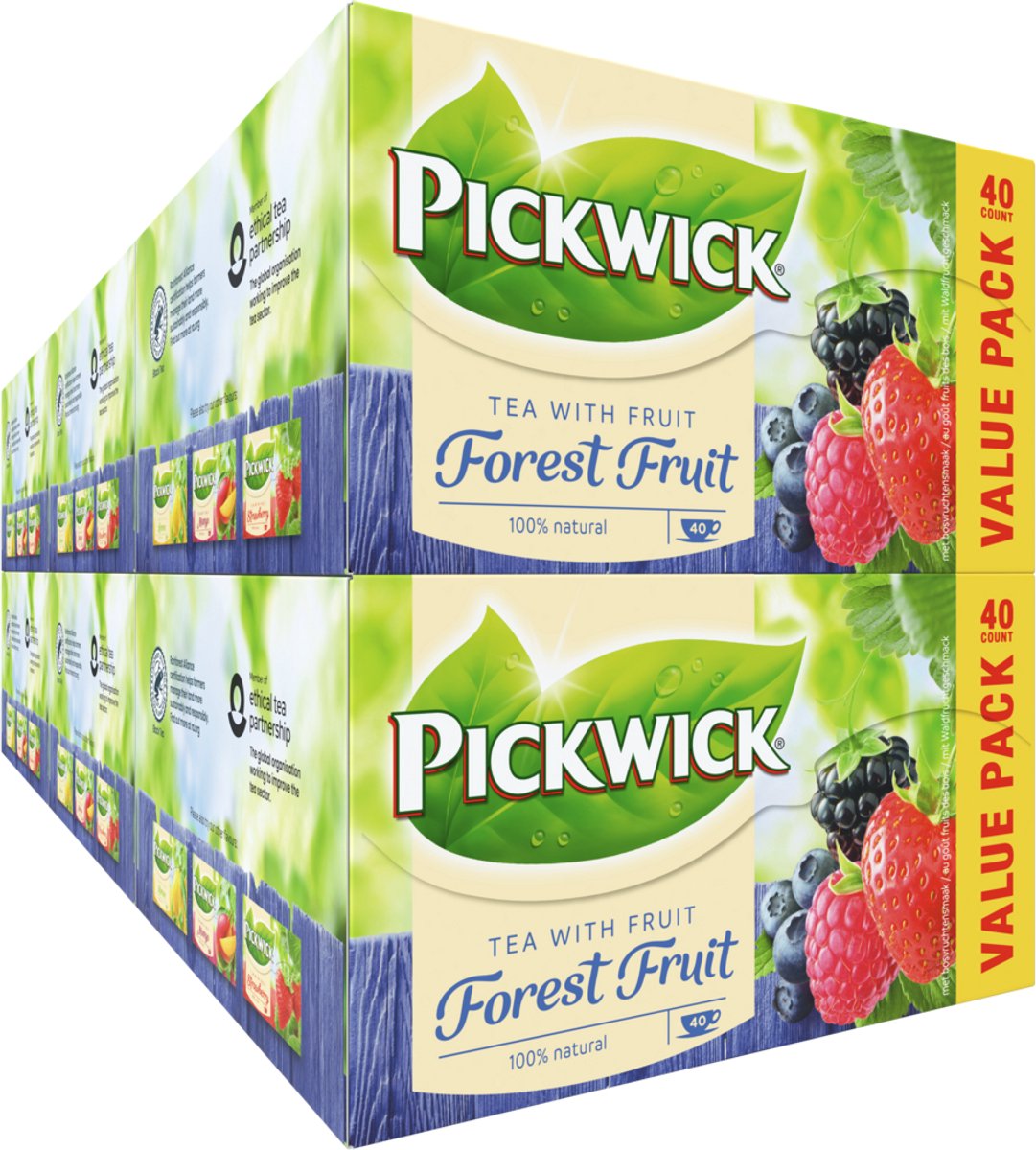 Pickwick Bosvruchten Fruit thee Voordeelpak 6 x 40 theezakjes