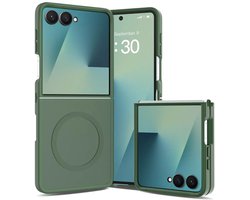 Hoesje voor Samsung Galaxy Z Flip 8 – Hybrid Back Cover - Compatible met MagSafe – Schokabsorberend TPU & Hard PC – Matte Semi Transparante Beschermhoes Groen