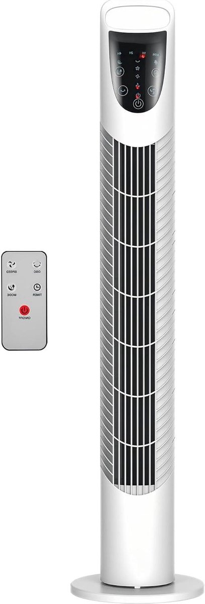Torenventilator - Stil apparaat - Ruimte koelen - Met timer en afstandsbediening - 785 cm hoog - Wit