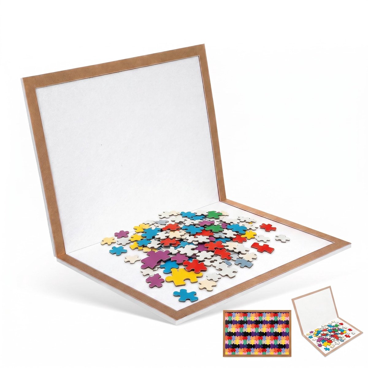SnelShoppen - TOYANDONA White Puzzelbord voor 500 Stuks - Opvouwbare Antislip Puzzelmat - Draagbaar Puzzelframe en Opberghouder voor Vloer en Tafelbla