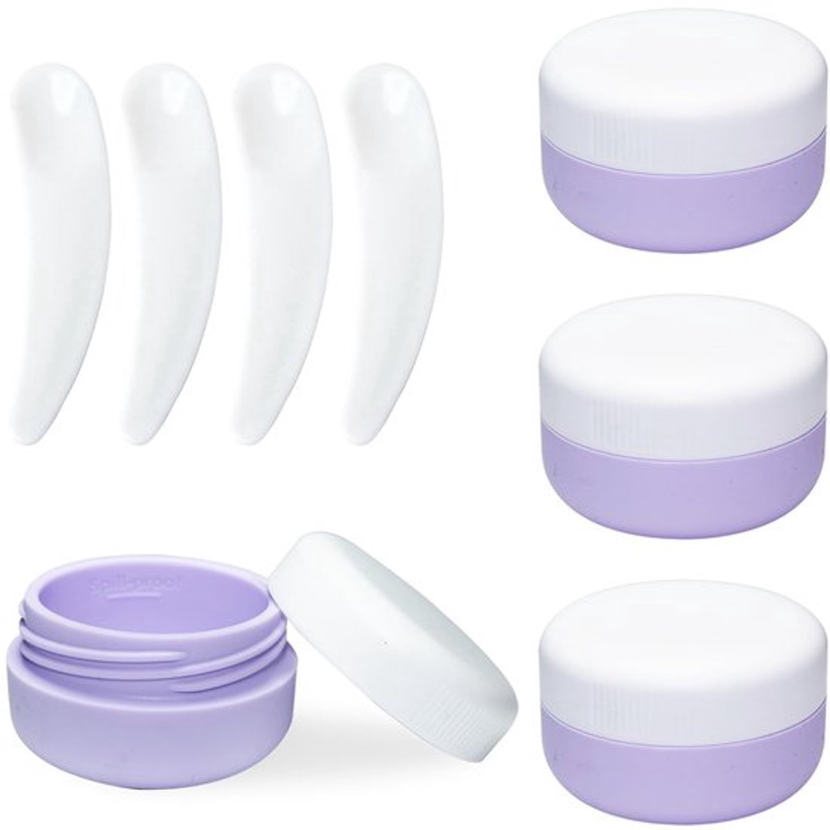 Siliconen Crèmepotjes 30 ml - 4 Stuks - Herbruikbare Reiscontainers - Lekvrij Ontwerp - Mi