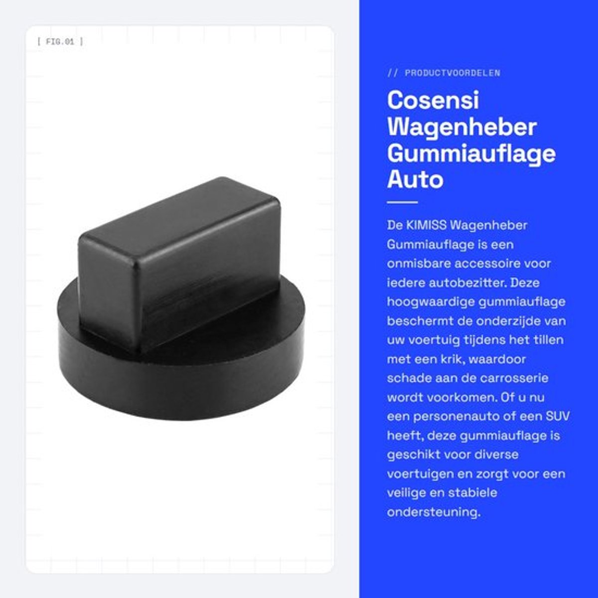 Gummiauflage - Schokbestendig - Auto Accessoires - Auto Accessoires Organizer - Bescherming - 62 x 15 x 23 mm - Autoaccessoire
